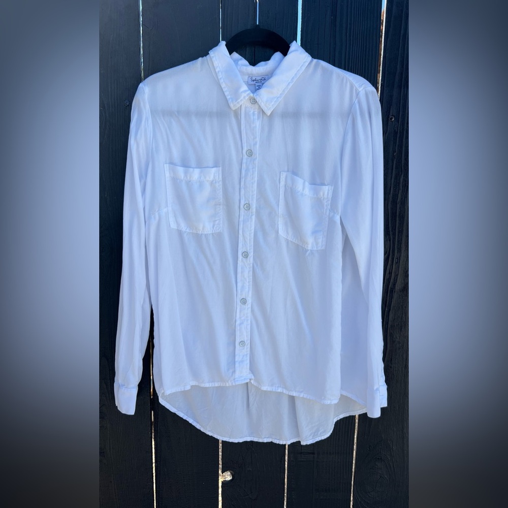 Splendid White Casual Button Down Shirt